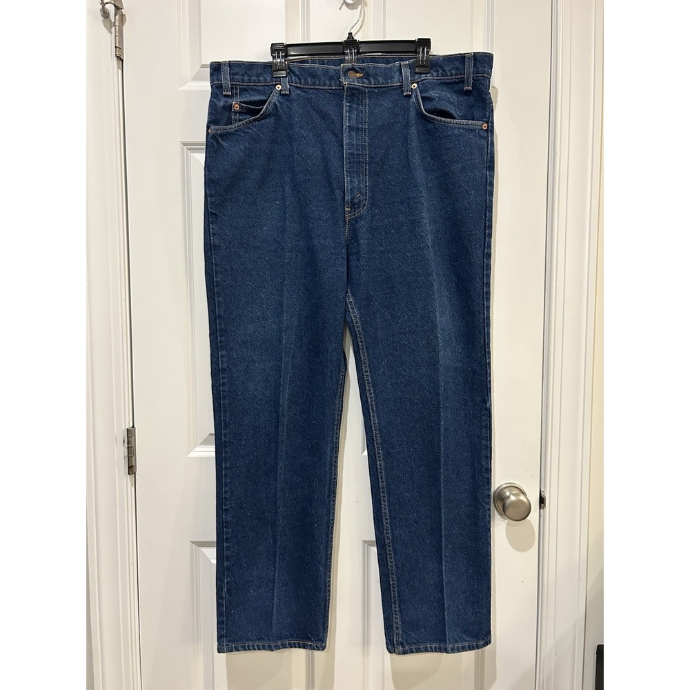 Vintage 90s Levis Jeans Mens 42x30 Straight Denim Orange Tab 505 Made In USA EUC